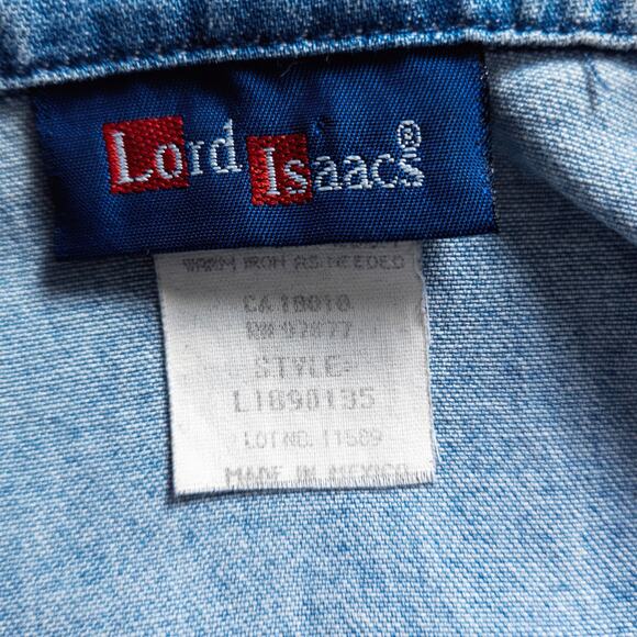 Lord Isaacs Women’s Dress Prairie Western Revival Denim Button Front Cotton L - Picture 11 of 11